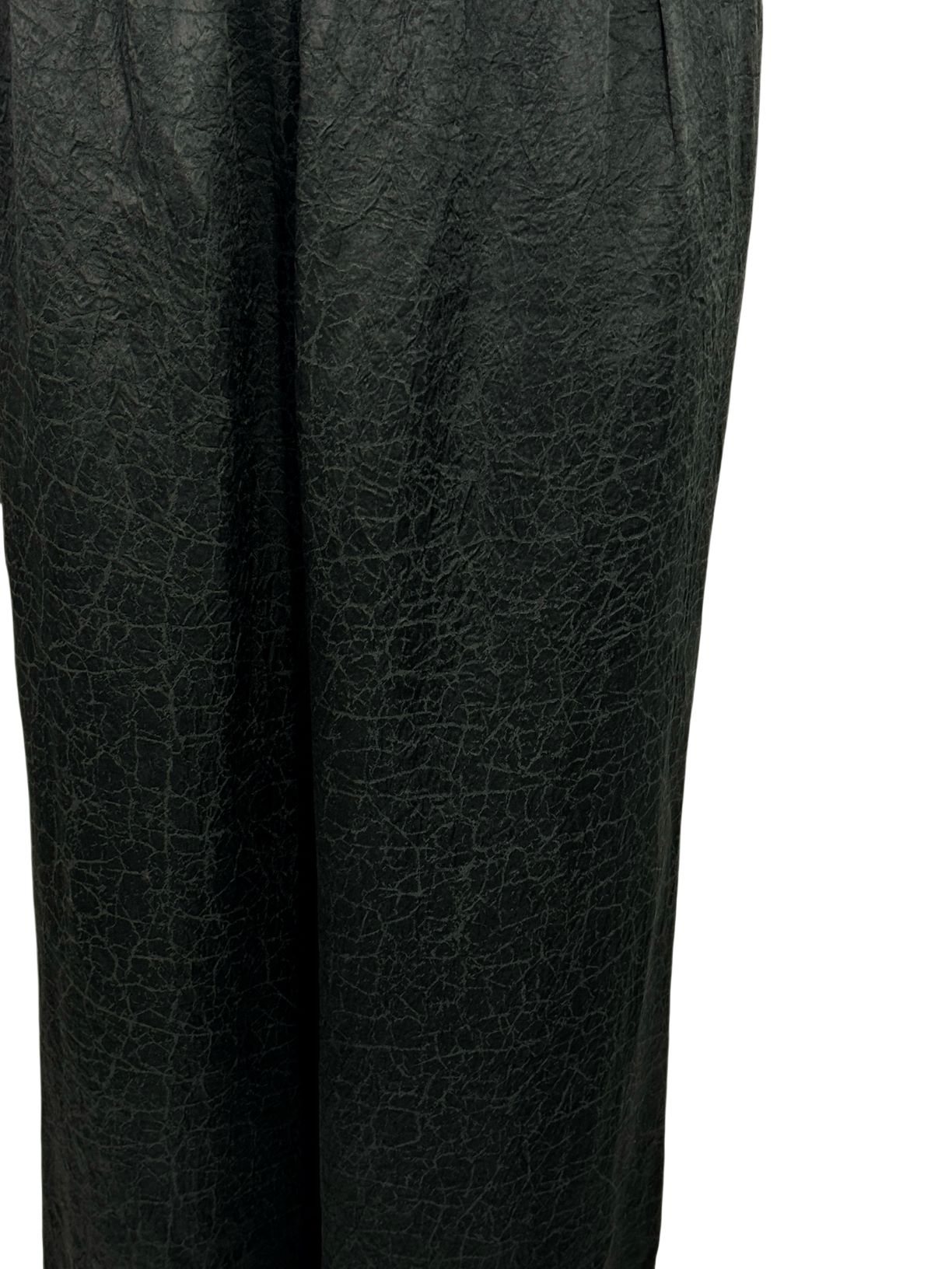 古月茗里【玄纹逸影】新中式黑色龟裂纹松紧腰显瘦直筒阔腿裤