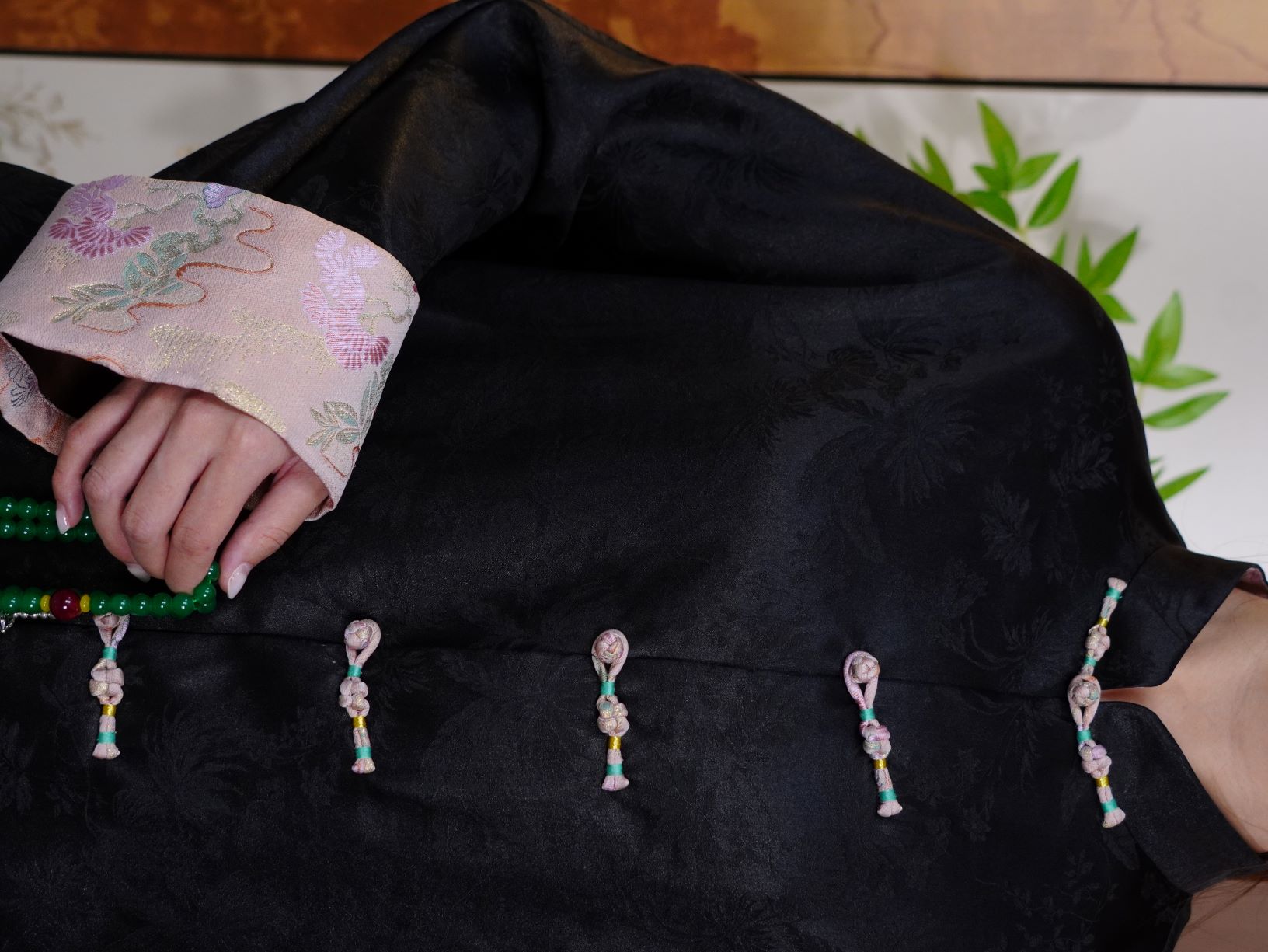 古月茗里【乌缎织春】新中式国风盘扣立领提花春夏暗纹外套