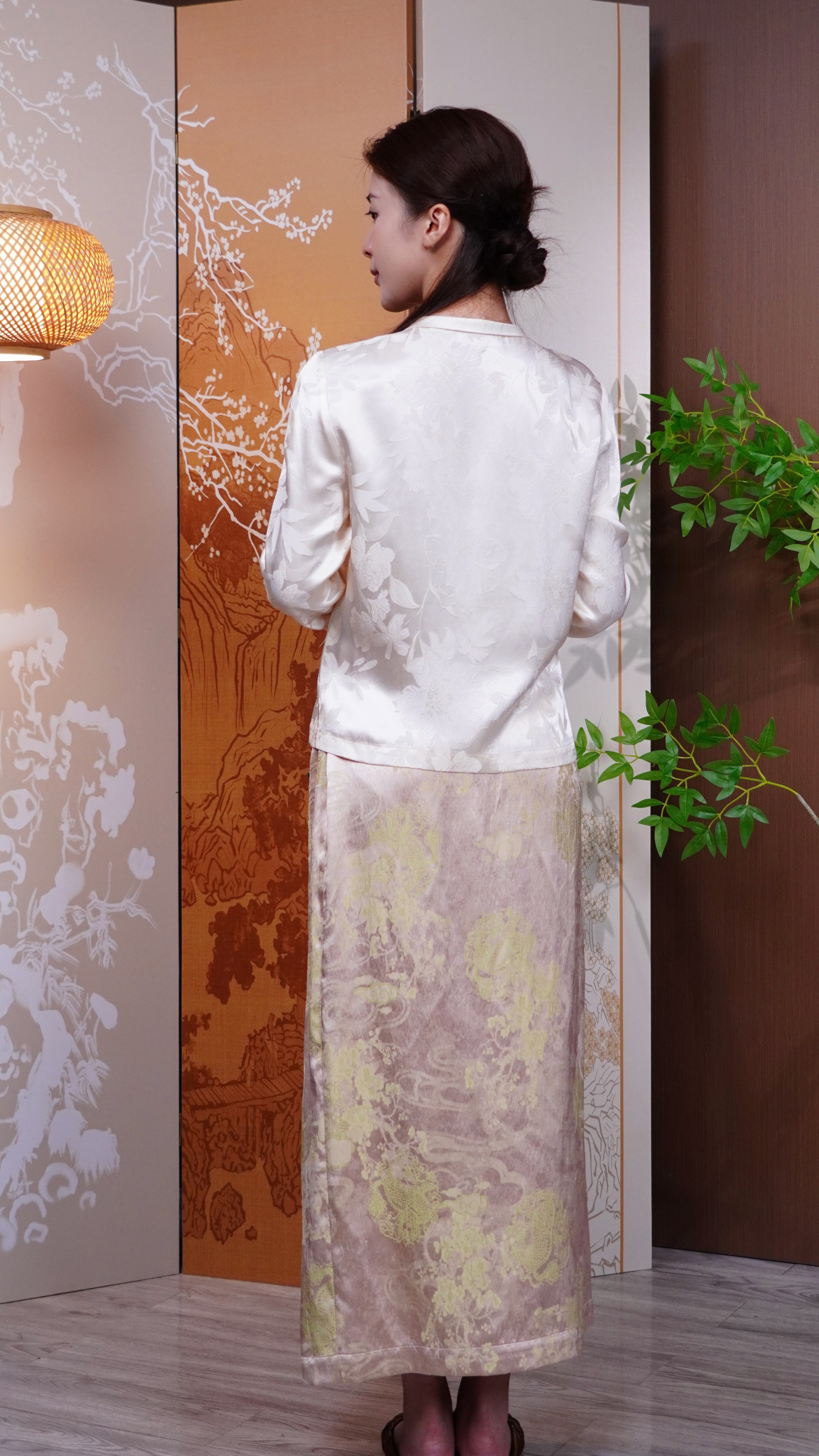 古月茗里【雪缎衔花】新中式提花盘扣高级感外套