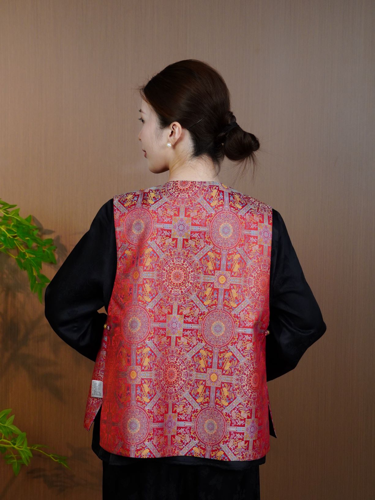 古月茗里【朱华承裳】新中式红色复古感两面穿盘扣圆领马甲