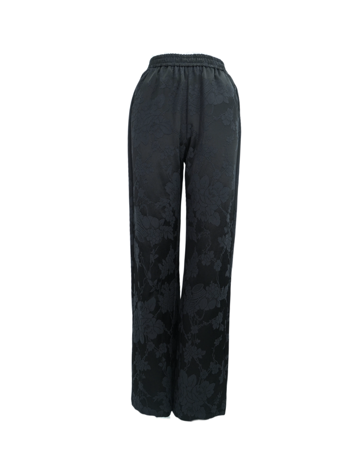 古月茗里【硕果累累】新中式暗纹提花松紧腰显瘦直筒裤