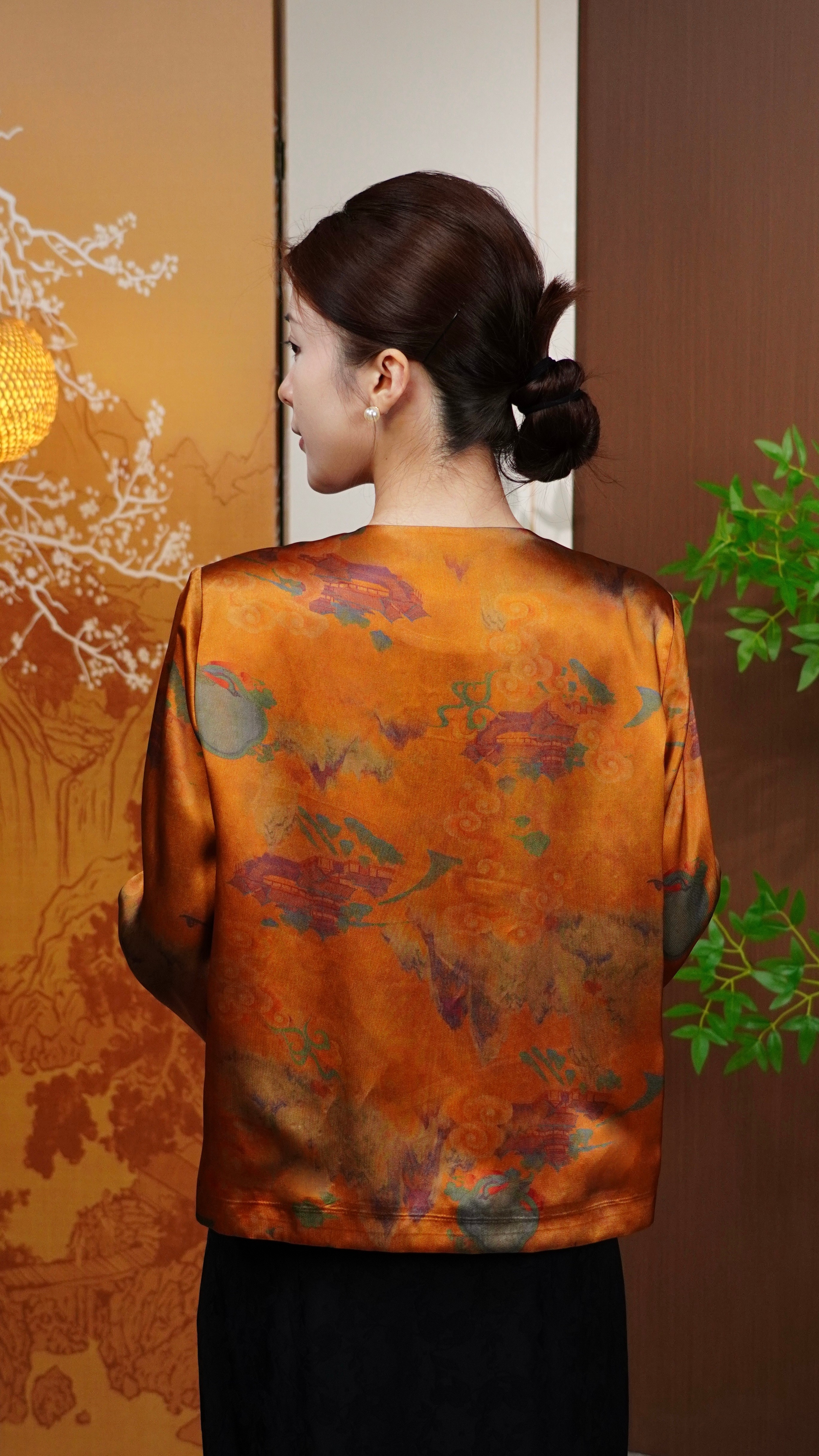 古月茗里【鎏云绘岫】新中式老钱风提花盘扣圆领复古外套