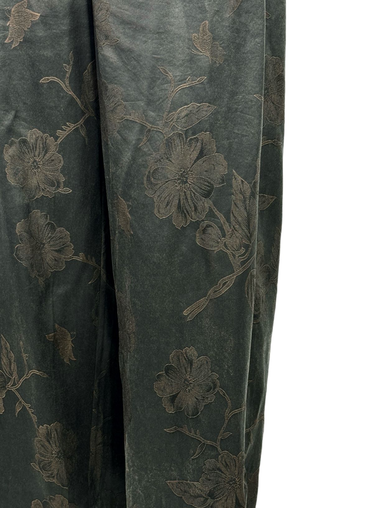 古月茗里【黛雾垂绡】新中式石墨黑暗纹提花显瘦后腰松紧直筒裤