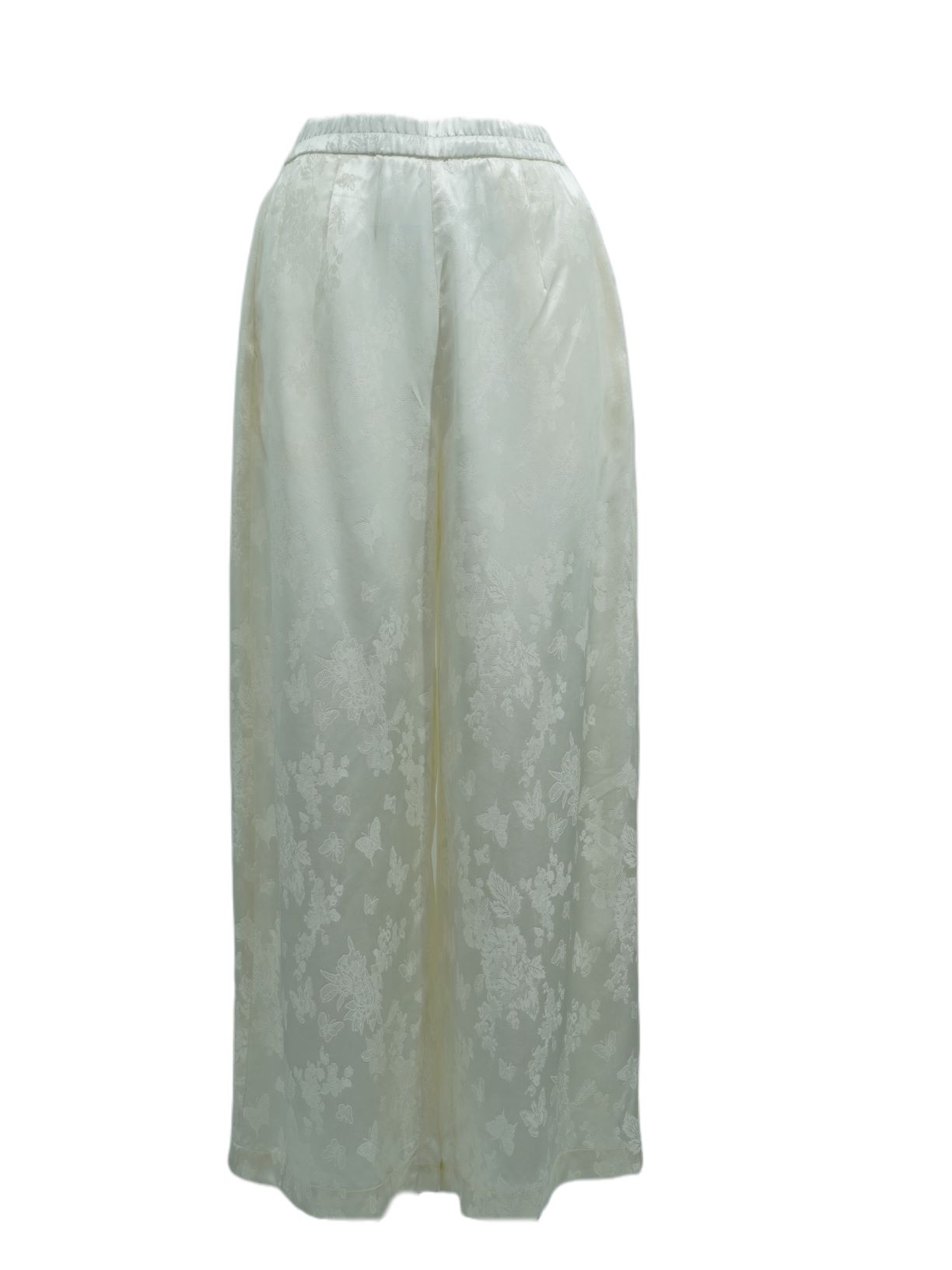 古月茗里【蝶舞翩翩】新中式白色薄款蝴蝶暗纹提花显瘦直筒阔腿裤